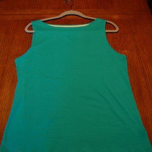 Talbots L sleeveless tee, green